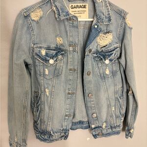 Garage Light Blue Boyfriend Fit Denim Jacket